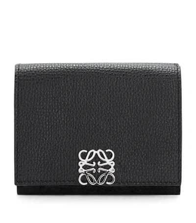 Loewe Leather Anagram Trifold Wallet In Black