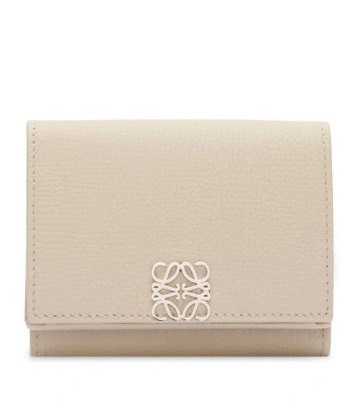 Loewe Leather Anagram Trifold Wallet In White