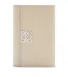 Loewe Anagram Small Vertical Wallet In Hammered Calfskin In White