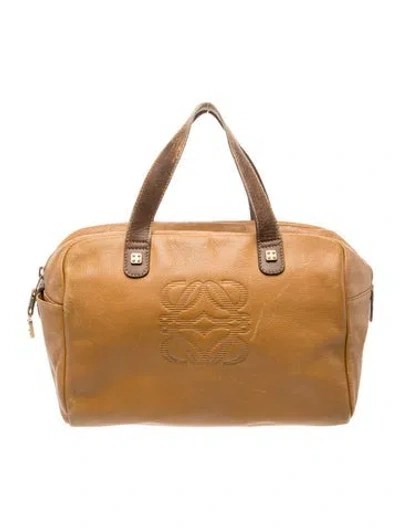 Pre-owned Loewe Leather Anagram Vintage In Neutral