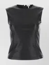 Loewe Black Leather And Fabric Top