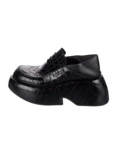 Pre-owned Loewe Leather Animal Print Pumps In Black