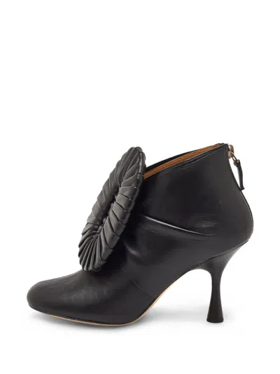 Pre-owned Loewe Leather Ankle Boots In Black