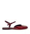 Loewe Leather Ankle-strap Toy Ballet Flats In Burgundy
