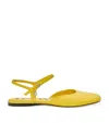 Loewe Leather Ankle-strap Toy Ballet Flats In Yellow