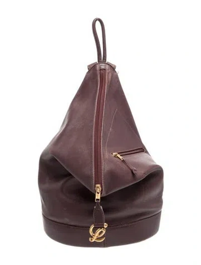 Pre-owned Loewe Leather Anton Vintage In Burgundy