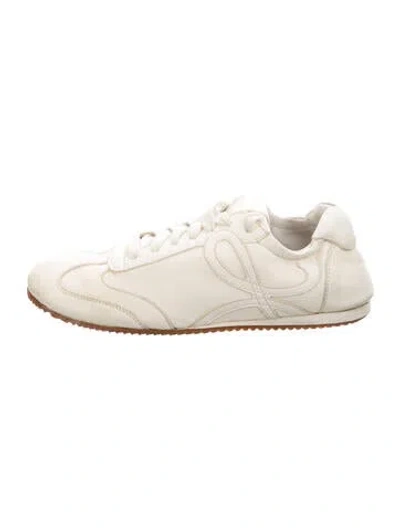 Pre-owned Loewe Leather Athletic Sneakers In Neutral