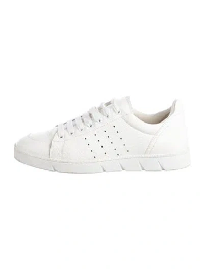 Pre-owned Loewe Leather Athletic Sneakers In White