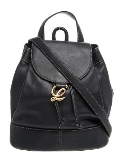 Pre-owned Loewe Leather Backpack In Black