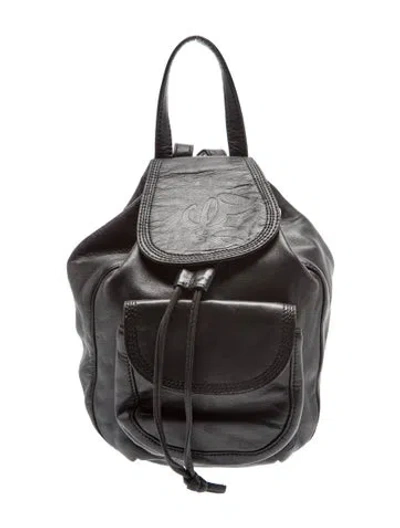 Pre-owned Loewe Leather Backpack Small Vintage In Black