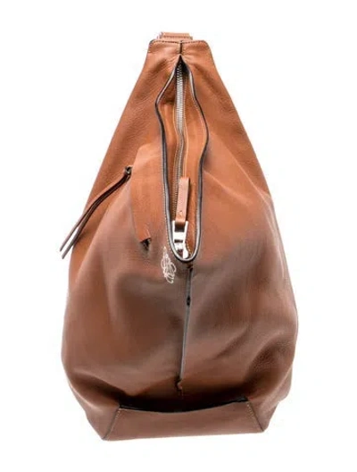 Pre-owned Loewe Leather Backpack In White