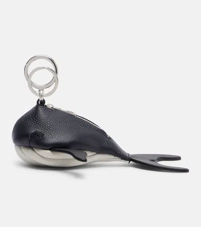 Loewe Leather Bag Charm In Blue