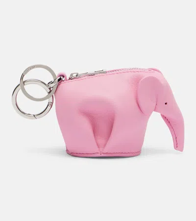 Loewe Leather Bag Charm In Pink