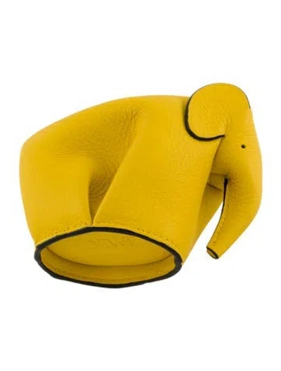 Pre-owned Loewe Leather Bag Charm In Yellow