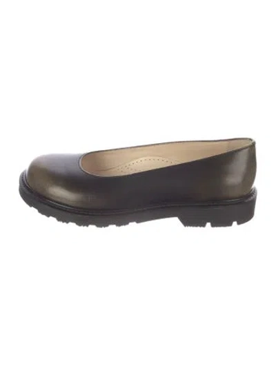 Pre-owned Loewe Leather Ballet Flats In Black/neutrals