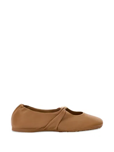 Loewe Leather Ballet Flats In Brown