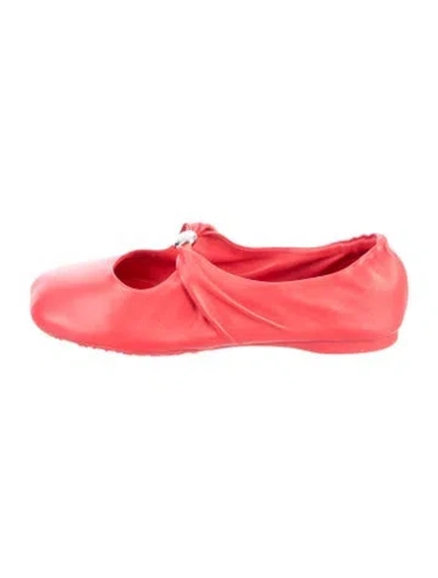 Pre-owned Loewe Leather Ballet Flats W/ Tags In Pink/red