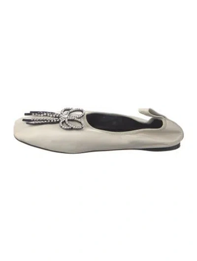 Pre-owned Loewe Leather Ballet Flats In White