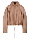 Loewe Womens Beige Classic-collar Leather Balloon Jacket In Brown