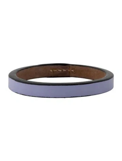 Pre-owned Loewe Leather Bangle Bracelet, 7.25" In Purple
