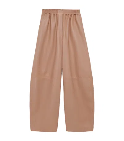 LOEWE LEATHER BARREL TROUSERS