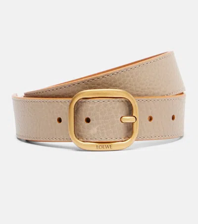Loewe Leather Belt In Sand