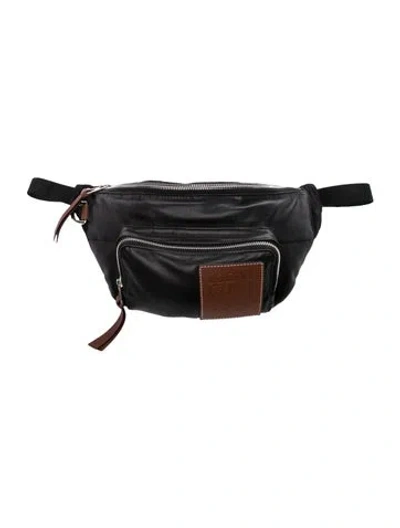 Pre-owned Loewe Leather Belt Bag In Black
