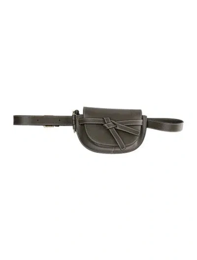 Pre-owned Loewe Leather Belt Bag In Gray