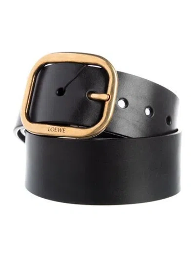 Pre-owned Loewe Leather Belt In Black
