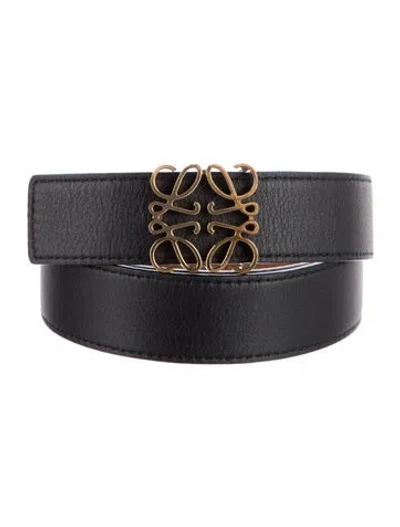 Pre-owned Loewe Leather Belt In Black