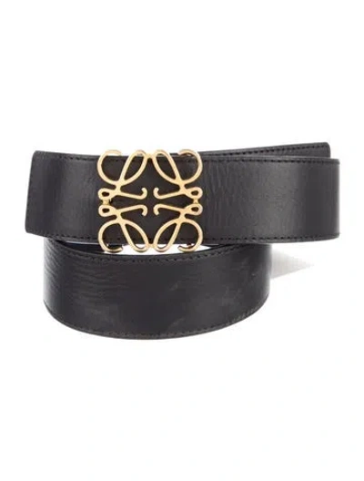 Pre-owned Loewe Leather Belt In Black/blue