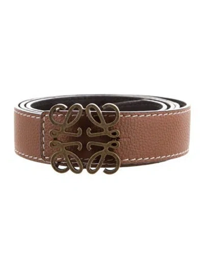 Pre-owned Loewe Leather Belt In Brown