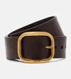 Loewe Rounded Leather Belt In Brown