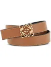 Loewe Anagram Reversible Smooth Calf Leather Belt In Brown