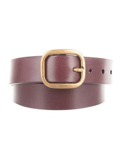 Pre-owned Loewe Leather Belt In Burgundy