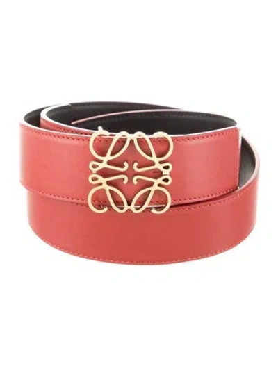 Pre-owned Loewe Leather Belt In Red