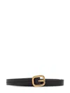 Loewe Adjustable Circular Logo Belt With Gold-tone Buckle In Schwarz