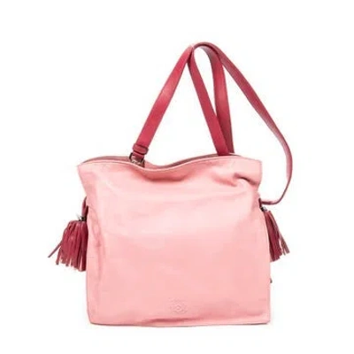 Pre-owned Loewe Leather Bicolor Tassel Flamenco In Pink