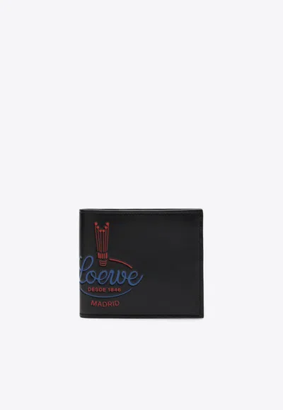 Loewe Leather Bi-fold Logo Wallet In Black