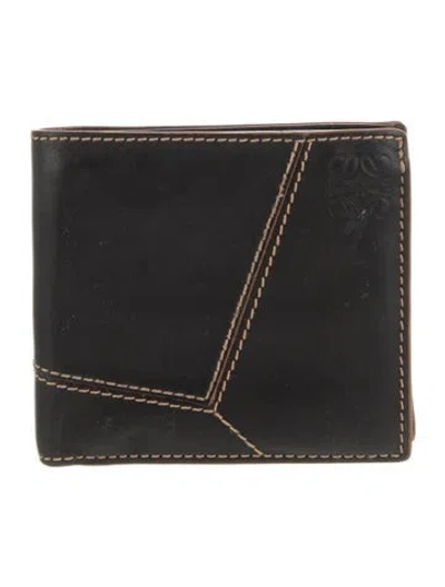 Pre-owned Loewe Leather Bifold Wallet In Black