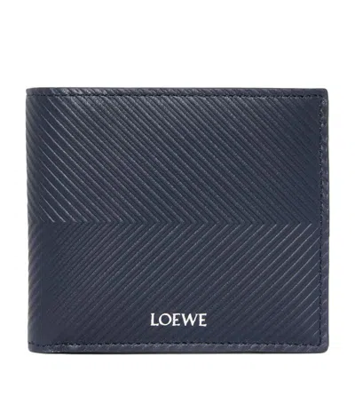 Loewe Leather Bifold Wallet In Navy