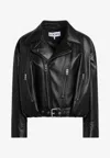 Loewe Leather Biker Jacket In Black