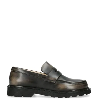 Loewe Leather Blaze Loafers In Brown
