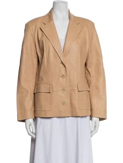 Pre-owned Loewe Leather Blazer In Brown/neutrals