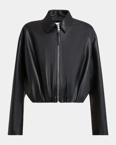 Loewe Leather Blouson Jacket In Black