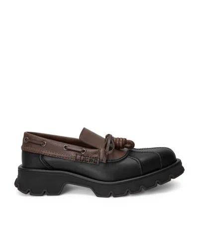 Loewe Leather Bobby Loafers In Black