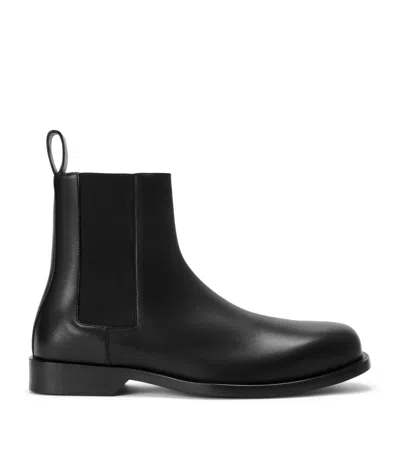 Loewe Leather Bobine Chelsea Ankle Boots In Black