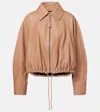 Loewe Womens Beige Classic-collar Leather Balloon Jacket