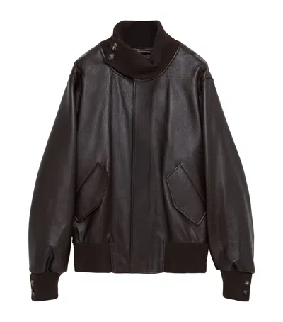 Loewe Jacket In Nappa Lambskin In Brown