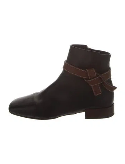 Pre-owned Loewe Leather Boots In Brown